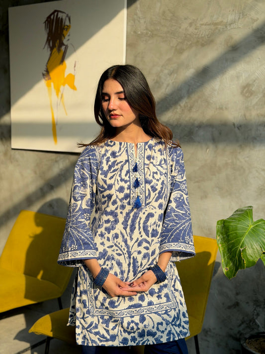 Blue Farshi 2 Piece Stitched