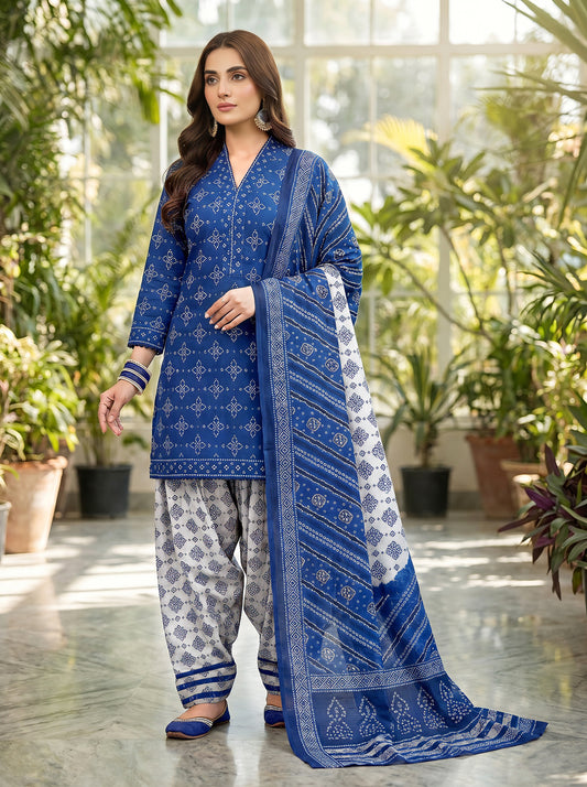 Ajrak Blue (Farshi Shlwar) Digital 3 PCs